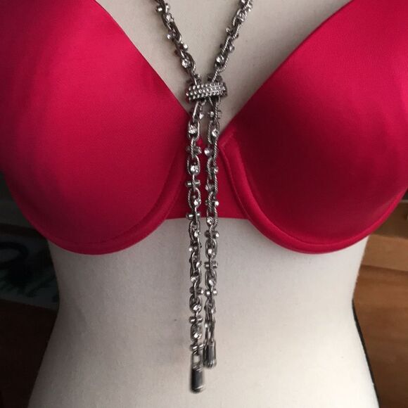 Chico’s Vovel Tessel Silvertone Necklace. - Picture 5 of 11